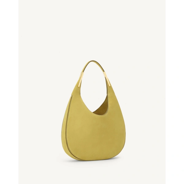 Savette Small Florence Hobo in Chartreuse Suede, view 2 | Hobo Bags | Coveti