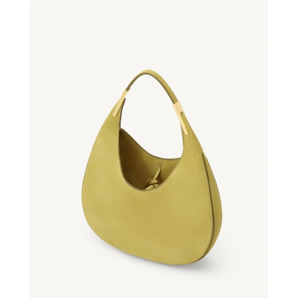 Savette Small Florence Hobo in Chartreuse Suede, view 3 | Hobo Bags | Coveti