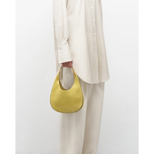 Savette Small Florence Hobo in Chartreuse Suede, view 4 | Hobo Bags | Coveti
