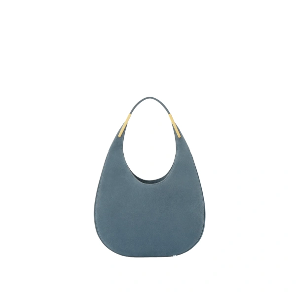 Savette Small Florence Hobo in Denim Suede | Hobo Bags | Coveti