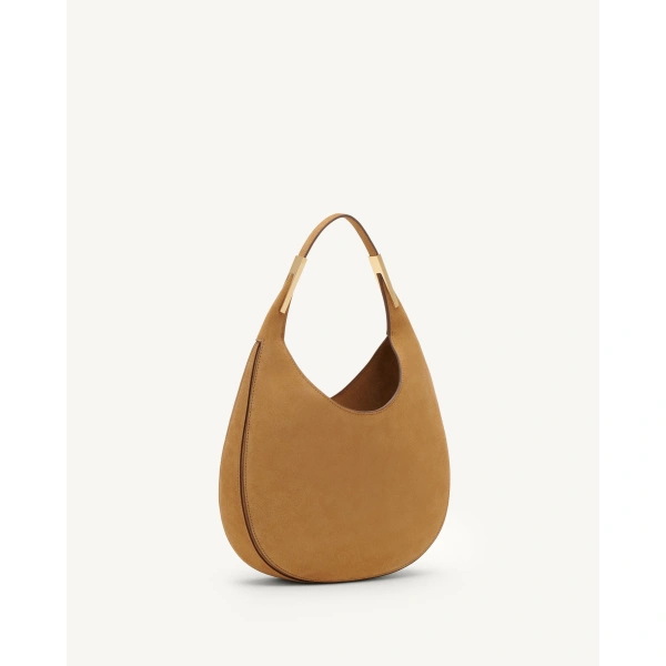 Savette Small Florence Hobo in Saddle Suede, view 2 | Hobo Bags | Coveti