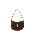 Savette Small Tondo Hobo in Coffee Suede | Hobo Bags | Coveti