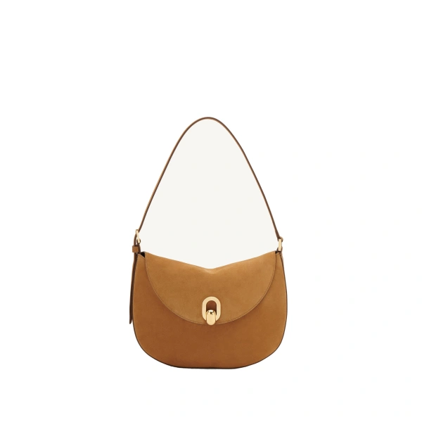 Small Tondo Hobo in Saddle Suede