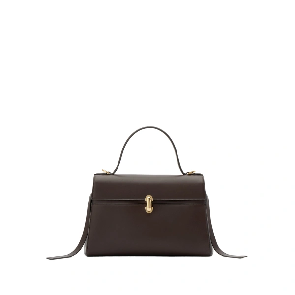 Savette Soft Symmetry Bag in Coffee Smooth Leather | Totes & Top-Handle Bags | Coveti