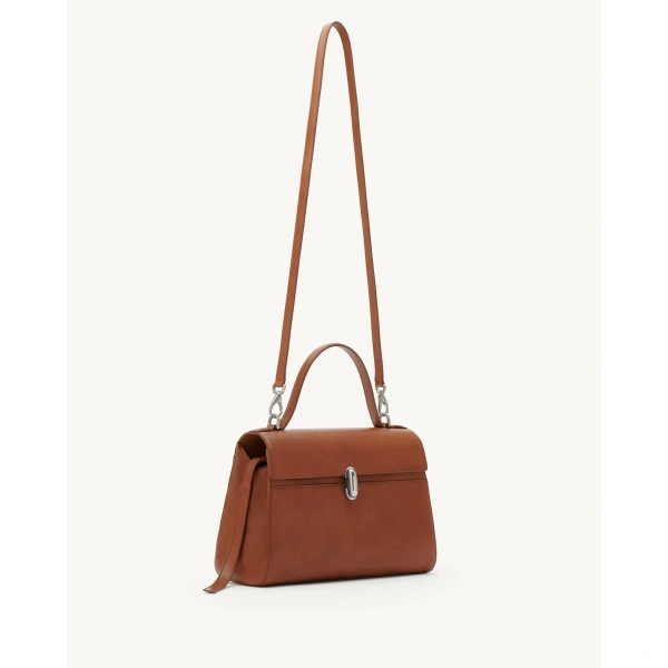 Savette Soft Symmetry Bag in Cognac Vintage Leather, view 2 | Totes & Top-Handle Bags | Coveti