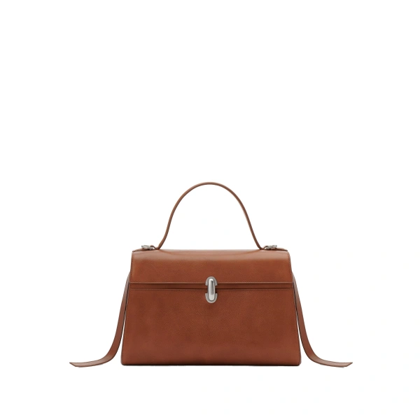 Savette Soft Symmetry Bag in Cognac Vintage Leather | Totes & Top-Handle Bags | Coveti