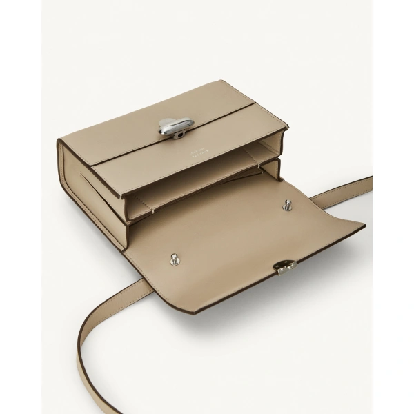 Savette Symmetry 19 in Bone Smooth Leather, view 3 | Shoulder & Crossbody Bags | Coveti