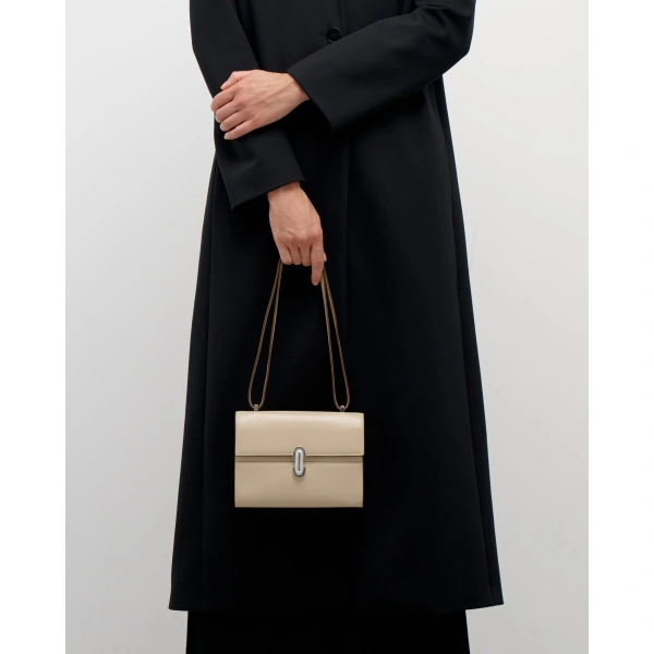 Savette Symmetry 19 in Bone Smooth Leather, view 5 | Shoulder & Crossbody Bags | Coveti