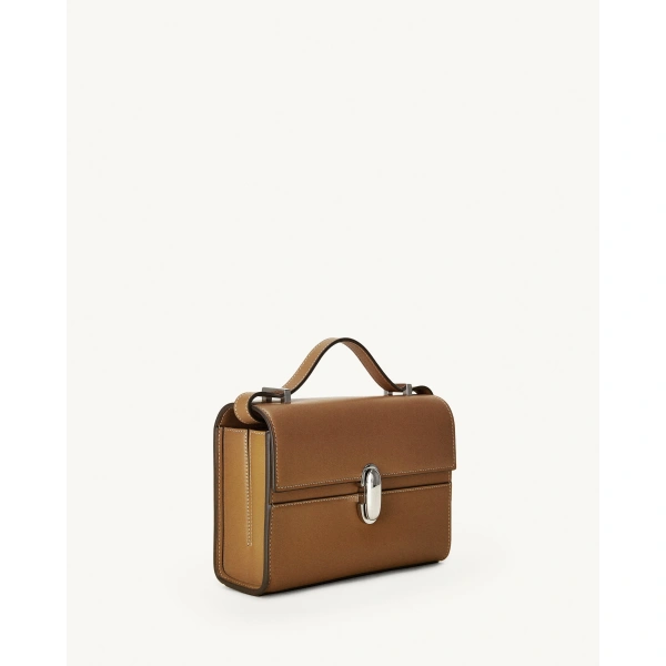 Savette Symmetry 19 in Saddle Smooth Leather, view 2 | Shoulder & Crossbody Bags | Coveti