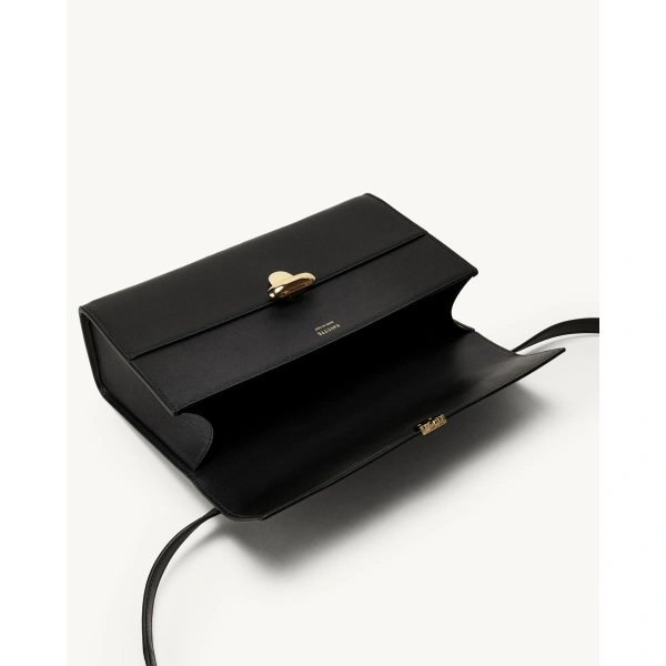 Savette Symmetry 26 in Black Smooth Leather, view 3 | Shoulder & Crossbody Bags | Coveti