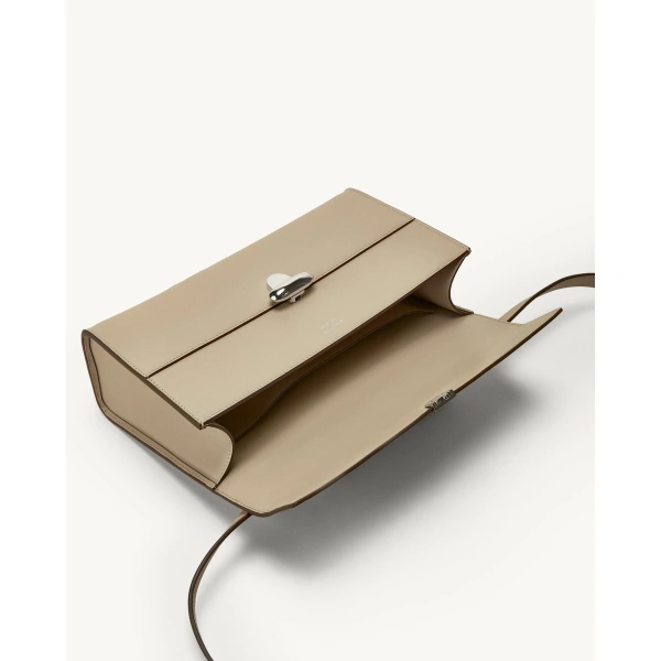 Savette Symmetry 26 in Bone Smooth Leather, view 3 | Shoulder & Crossbody Bags | Coveti