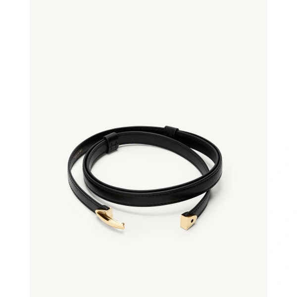 Savette Symmetry Belt in Black Smooth Leather, view 2 | Belts | Coveti