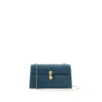 Savette Symmetry Chain Pochette in Baltic Suede | Shoulder & Crossbody Bags | Coveti