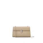 Savette Symmetry Chain Pochette in Bone Smooth Leather | Shoulder & Crossbody Bags | Coveti