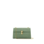 Savette Symmetry Chain Pochette in Cactus Suede | Shoulder & Crossbody Bags | Coveti