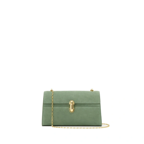 Symmetry Chain Pochette in Cactus Suede