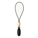 Savette Symmetry Charm in Black Smooth Leather | Bag charms | Coveti