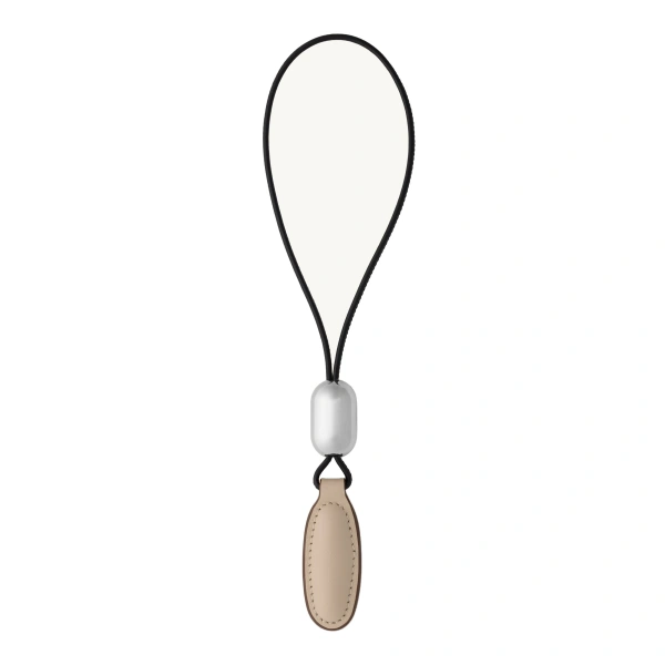 Savette Symmetry Charm in Bone Smooth Leather | Bag charms | Coveti