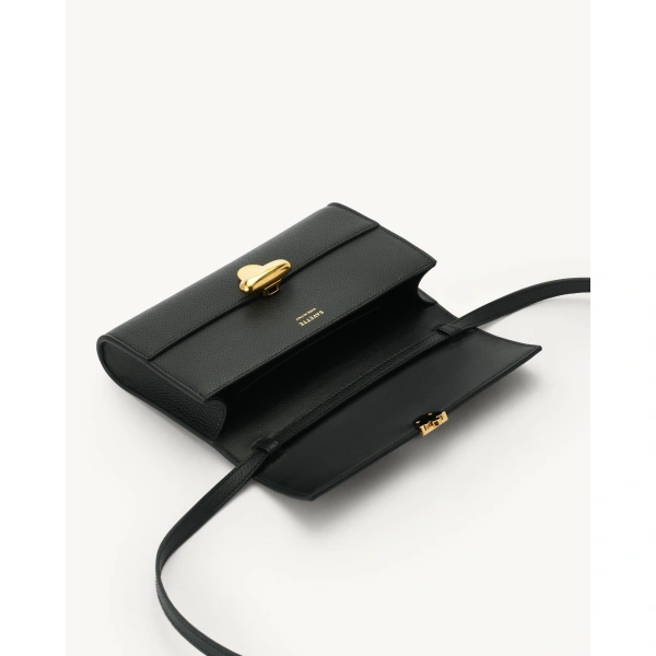 Savette Symmetry Mini Bag in Black Grained Leather, view 3 | Mini Bags | Coveti