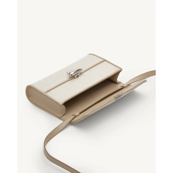 Savette Symmetry Mini Bag in Bone Canvas, view 3 | Mini Bags | Coveti