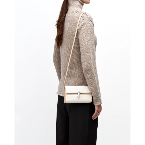 Savette Symmetry Mini Bag in Bone Canvas, view 4 | Mini Bags | Coveti