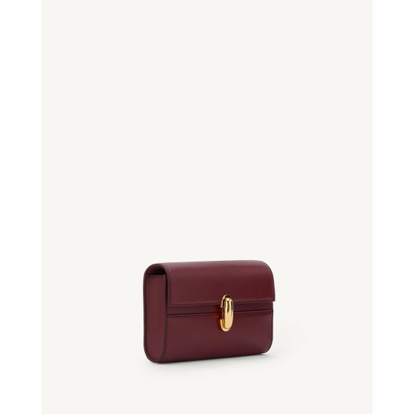 Savette Symmetry Mini Bag in Plum Smooth Leather, view 2 | Mini Bags | Coveti