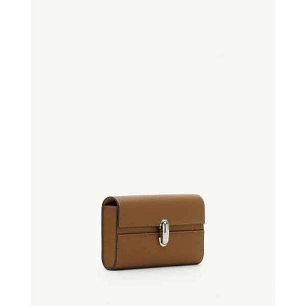 Savette Symmetry Mini Bag in Saddle Smooth Leather, view 2 | Mini Bags | Coveti