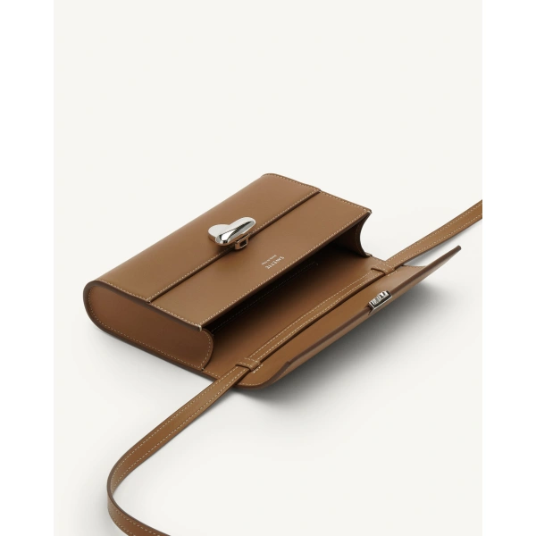 Savette Symmetry Mini Bag in Saddle Smooth Leather, view 3 | Mini Bags | Coveti