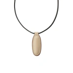 Savette Symmetry Pendant Necklace in Bone Smooth Leather | Pendant Necklaces | Coveti