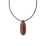 Savette Symmetry Pendant Necklace in Espresso Smooth Leather | Pendant Necklaces | Coveti