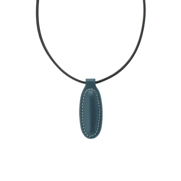 Symmetry Pendant Necklace in Ocean Smooth Leather