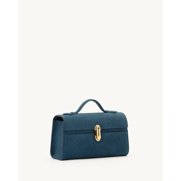 Savette Symmetry Pochette in Baltic Suede, view 2 | Totes & Top-Handle Bags | Coveti