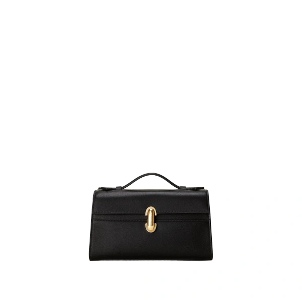 Symmetry Pochette in Black Smooth Leather