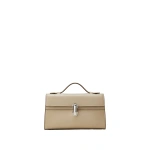 Savette Symmetry Pochette in Bone Smooth Leather | Totes & Top-Handle Bags | Coveti