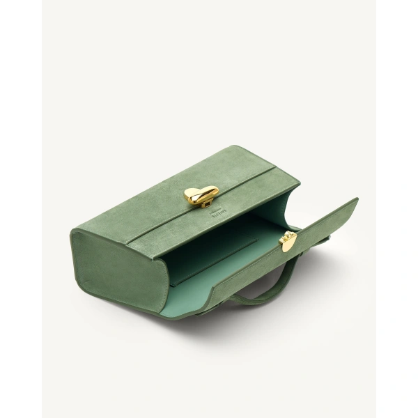 Savette Symmetry Pochette in Cactus Suede, view 3 | Totes & Top-Handle Bags | Coveti