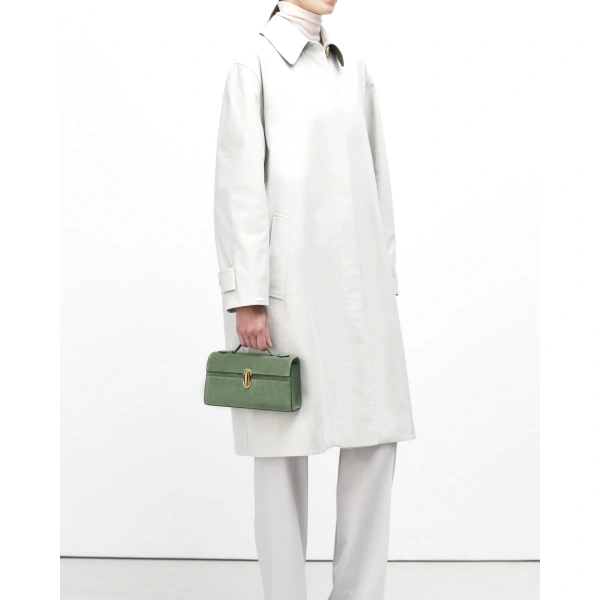 Savette Symmetry Pochette in Cactus Suede, view 4 | Totes & Top-Handle Bags | Coveti