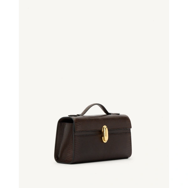 Savette Symmetry Pochette in Currant Lizard, view 2 | Totes & Top-Handle Bags | Coveti
