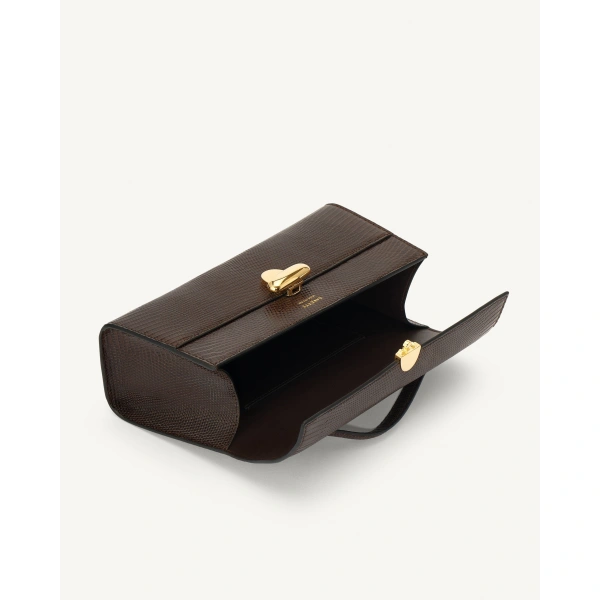 Savette Symmetry Pochette in Currant Lizard, view 3 | Totes & Top-Handle Bags | Coveti