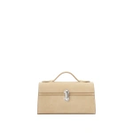 Savette Symmetry Pochette in Flax Suede | Totes & Top-Handle Bags | Coveti