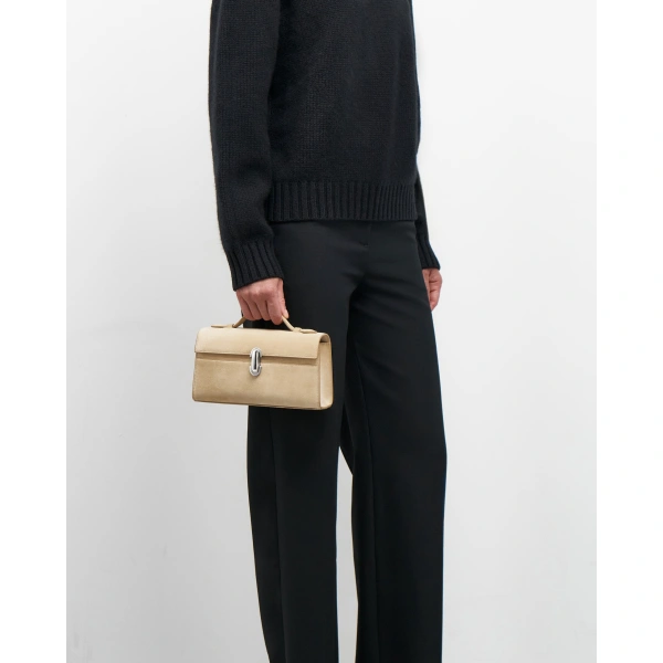 Savette Symmetry Pochette in Flax Suede, view 4 | Totes & Top-Handle Bags | Coveti