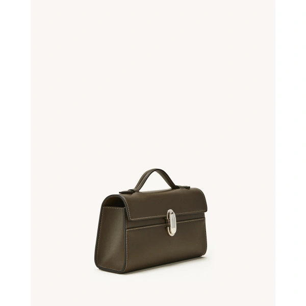 Savette Symmetry Pochette in Mink Smooth Leather, view 2 | Totes & Top-Handle Bags | Coveti