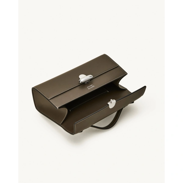 Savette Symmetry Pochette in Mink Smooth Leather, view 3 | Totes & Top-Handle Bags | Coveti