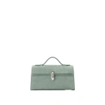 Savette Symmetry Pochette in Mist Suede | Totes & Top-Handle Bags | Coveti