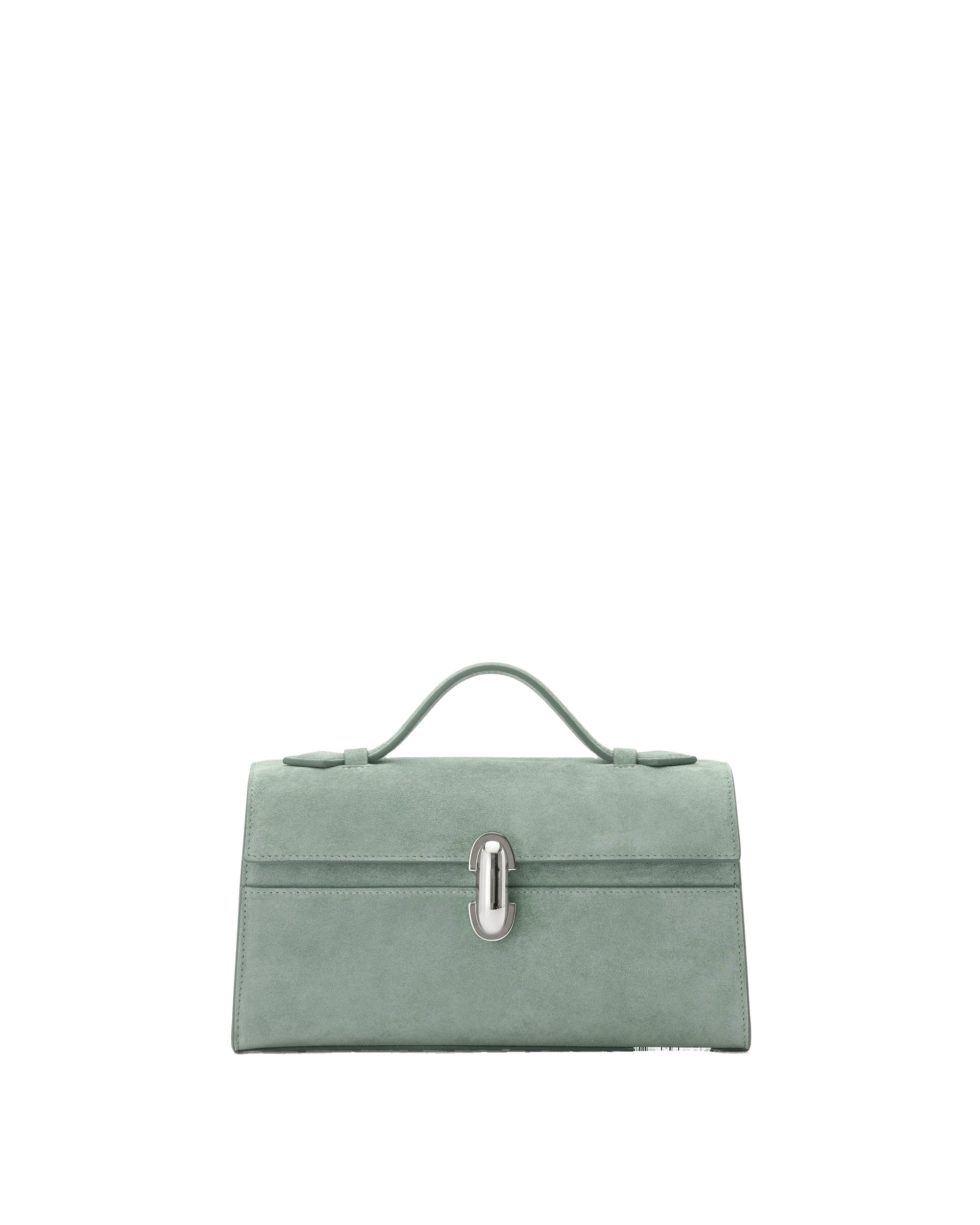 Savette Symmetry Pochette in Mist Suede Savette Symmetry Pochette in Mist Suede | Totes & Top-Handle Bags | Coveti