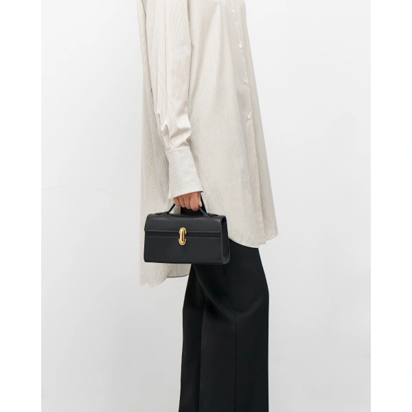 Savette Symmetry Pochette in Saddle Smooth Leather, view 4 | Totes & Top-Handle Bags | Coveti