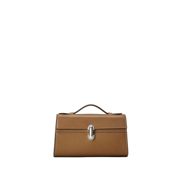 Savette Symmetry Pochette in Saddle Smooth Leather | Totes & Top-Handle Bags | Coveti