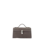 Savette Symmetry Pochette in Smoke Suede | Totes & Top-Handle Bags | Coveti