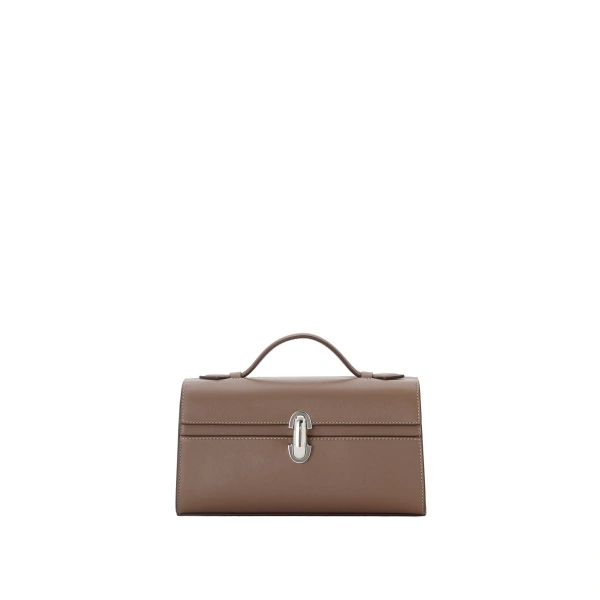 Symmetry Pochette in Taupe Smooth Leather