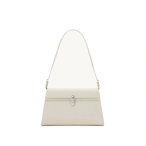 Savette Symmetry Shoulder Bag in Ivory Smooth Leather | Shoulder & Crossbody Bags | Coveti
