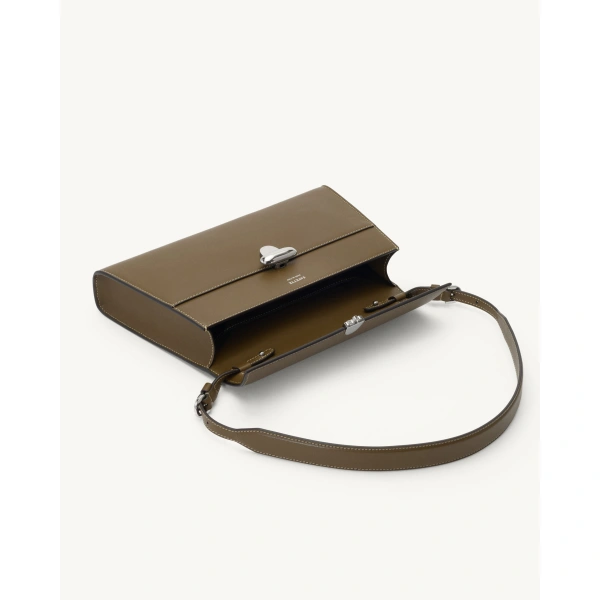 Savette Symmetry Shoulder Bag in Mink Smooth Leather, view 3 | Shoulder & Crossbody Bags | Coveti